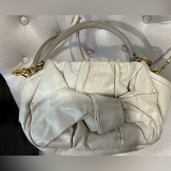 Auth. Prada Bow Bag 2 Way VGUC, Triangle Logo, Soft Nappa, Gorgeous! - Picture 4 of 14